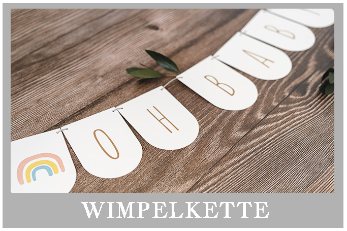 Holz-Wimpelkette aus Birkenholz – personalisiert mit Buchstaben/Zahlen/Symbolen, Naturgarn, ideal für Kinderzimmer & Shootings