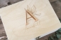 Preview: Holzbox Name / Initial / Floral - personalisiert