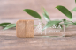 Preview: Personalisierter USB Stick aus Holz oder Acryl mit Initialen, Datum und floralem Zweigmoti