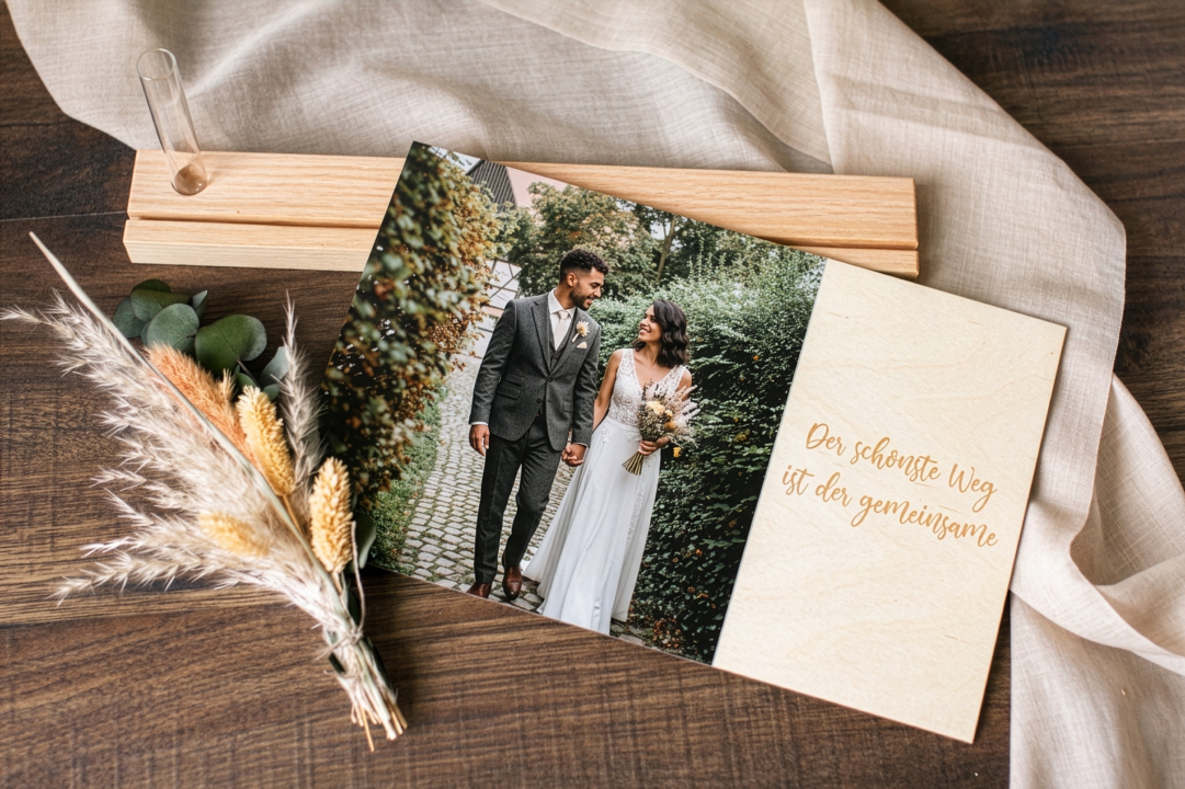 Preview: Holzbild No.06 – quadratisches Foto auf Birkenholz mit UV-Druck & Lasergravur