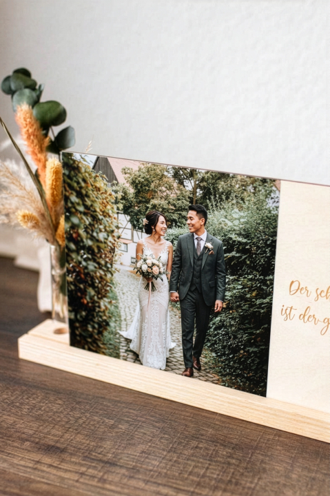 Preview: Holzbild No.06 – quadratisches Foto auf Birkenholz mit UV-Druck & Lasergravur
