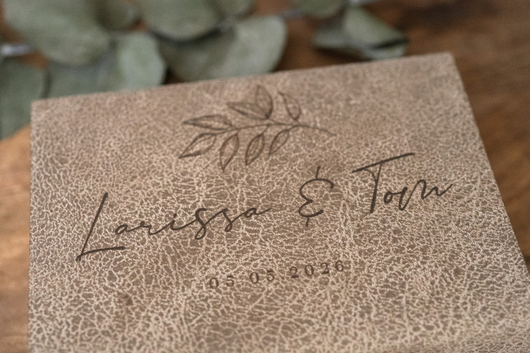 Holzbox No.113 mit Deckel aus Kunstleder antik individuell | Gravur oder UV-Druck