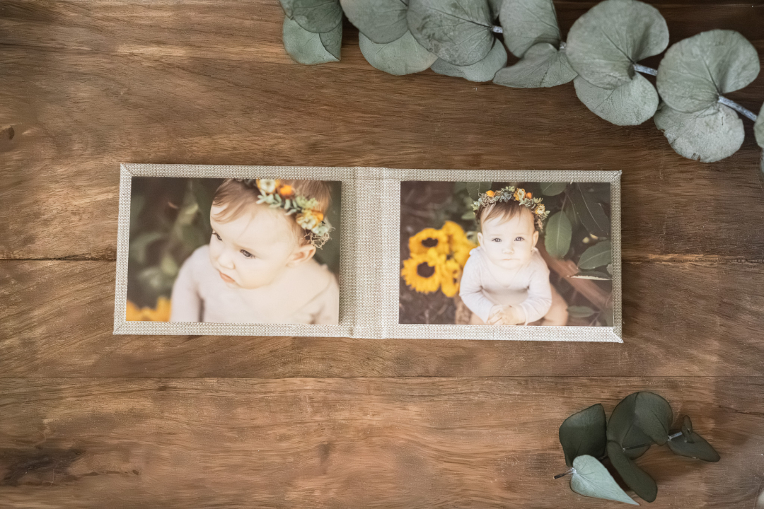 Preview: Leinen-Triplex Mini – 2 Bilder – UV-Druck Cover eigene Datei