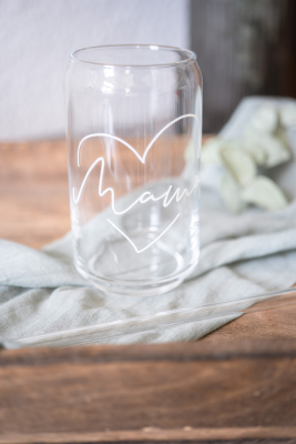 Preview: Can Glas -  Longdrinkglas mit Herz &  Mama | Papa | Oma | Opa