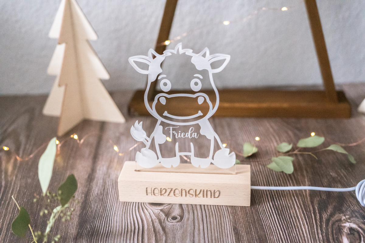 Individuelle LED Acrylglas-Lampe nach Kundenwunsch – mit Logo, Motiv, Text & Wunschform