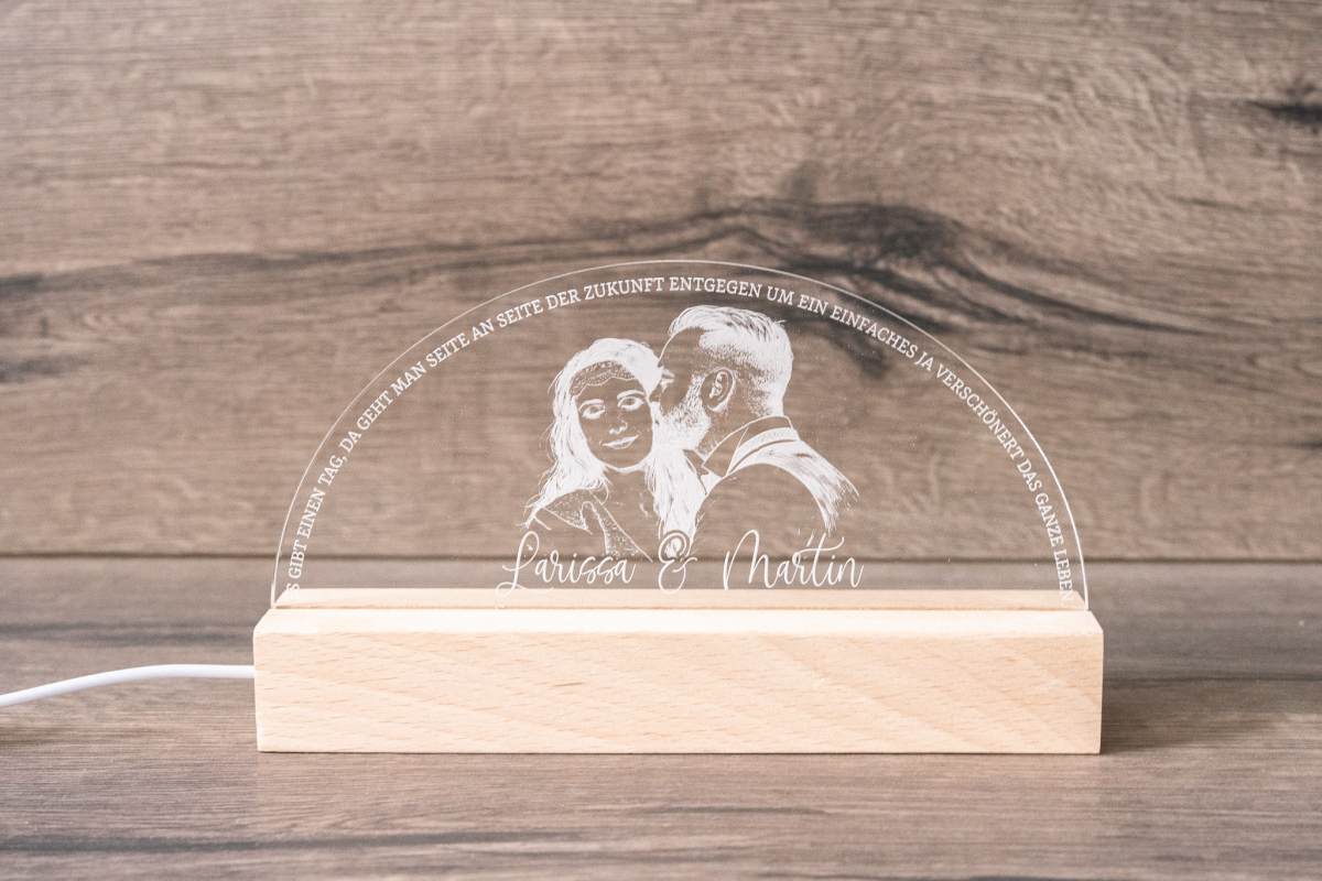 Lampe mit Foto und Personalisierung