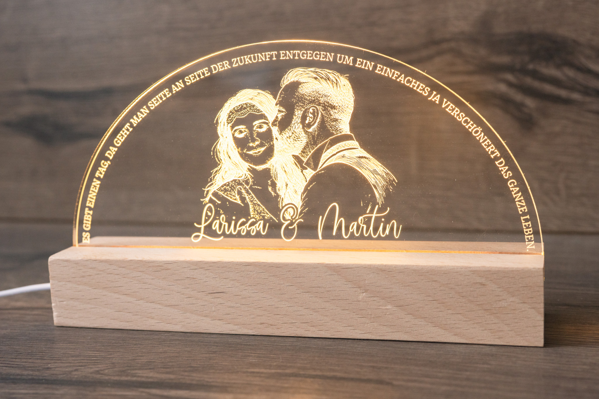 Lampe mit Foto und Personalisierung