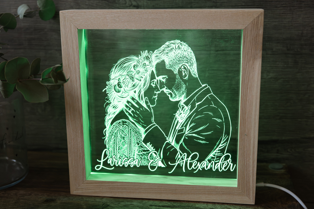 LED Bilderrahmen mit Foto personalisiert