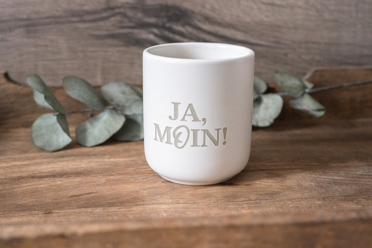 Keramikbecher „Ja, moin!“