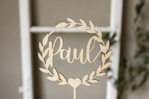 Cake Topper No.21- Kranz mit Name