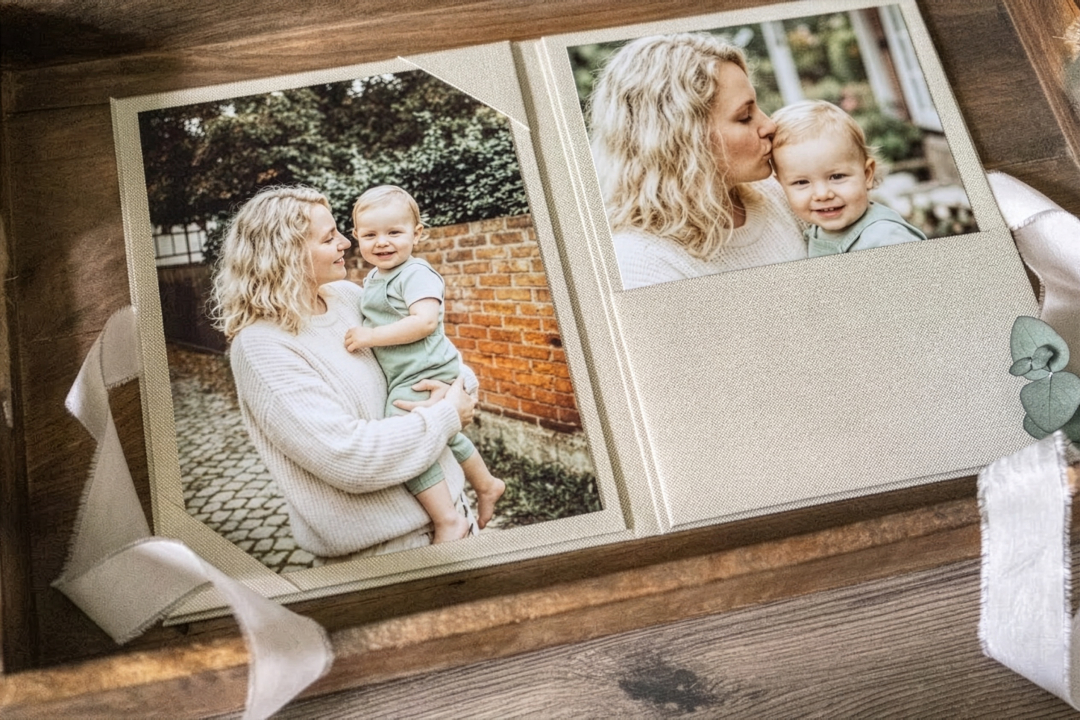 Leinen-Fotomappe mit UV-Druck – eigene Datei hochladen