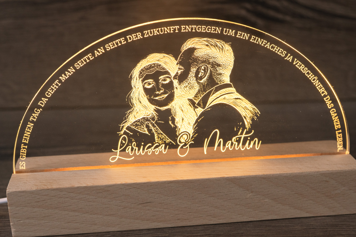 Lampe mit Foto und Personalisierung