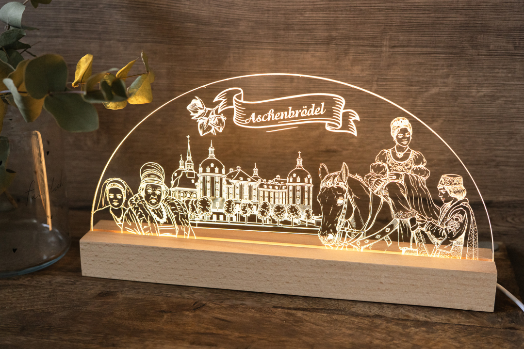 Lampe Aschenbrödel mit Schloss Moritzburg