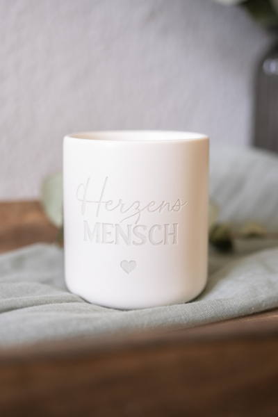 Keramikbecher „Herzensmensch“