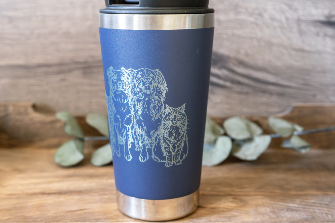 Thermobecher mit Foto graviert – personalisiert mit Namen