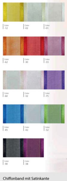 Chiffonband mit Satinrand -Meterware-